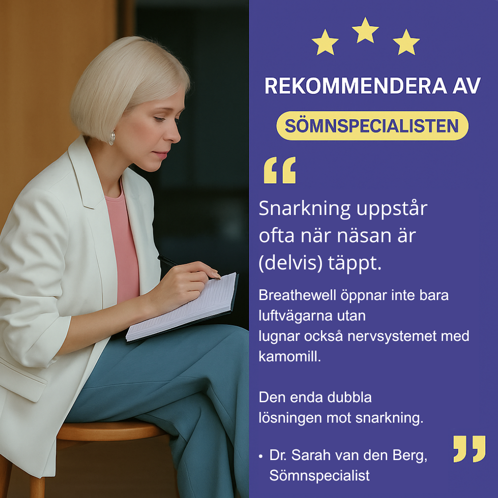 BreatheWell – Kamomille näsremsor, andas fritt och sov hela natten.